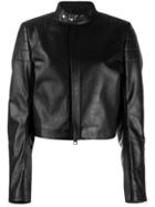 Bottega Veneta Cropped Leather Jacket - Black