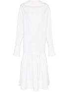 George Keburia Dropped Hem Cotton And Silk Midi Dress - White