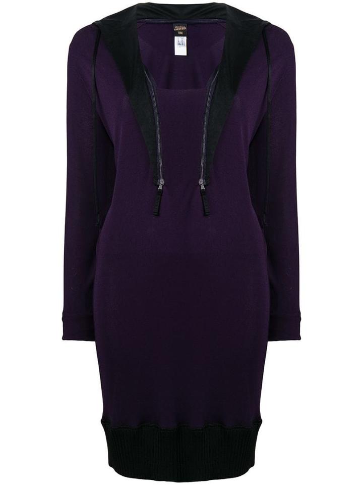 Jean Paul Gaultier Pre-owned Zipped Collar Sweater Dress - Purple