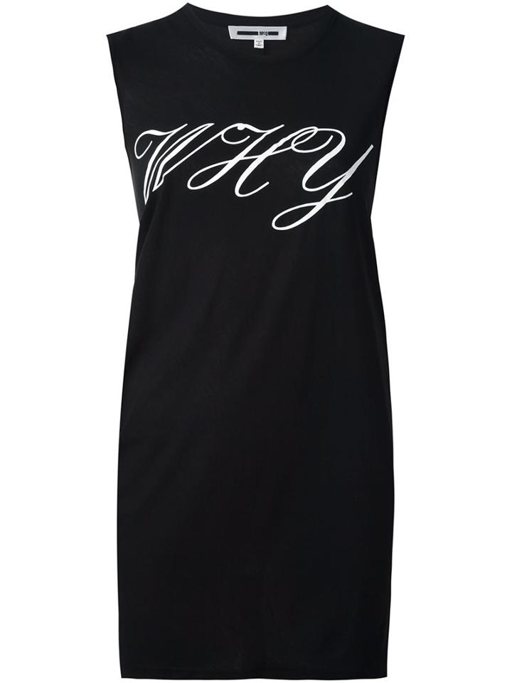 Mcq Alexander Mcqueen Sleeveless Tattoo Print T-shirt, Women's, Size: Small, Black, Cotton