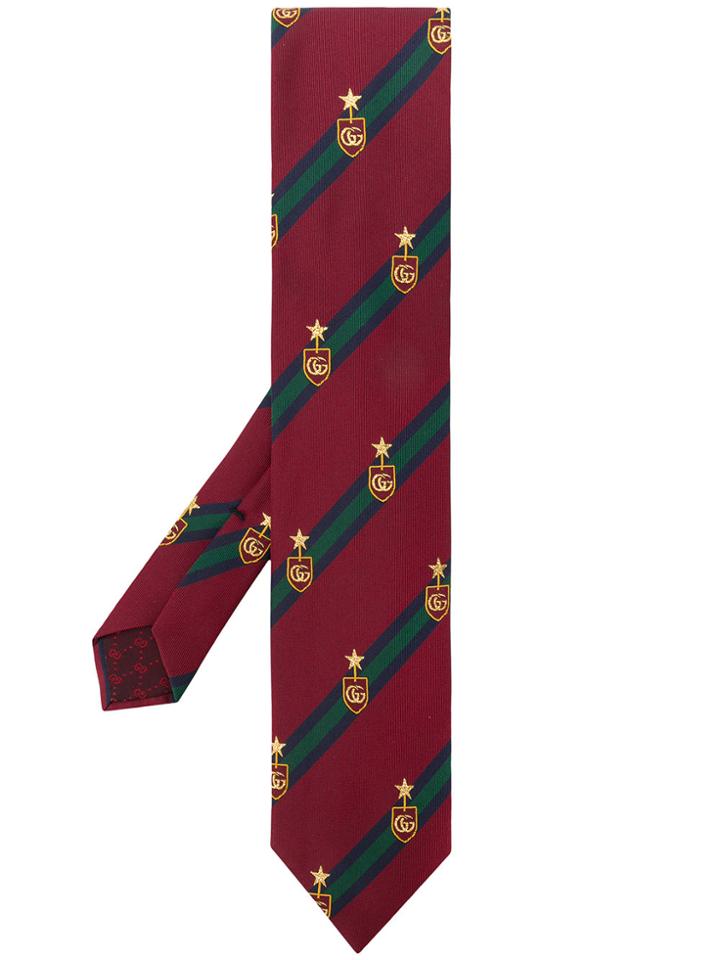 Gucci Web Crest Tie - Red