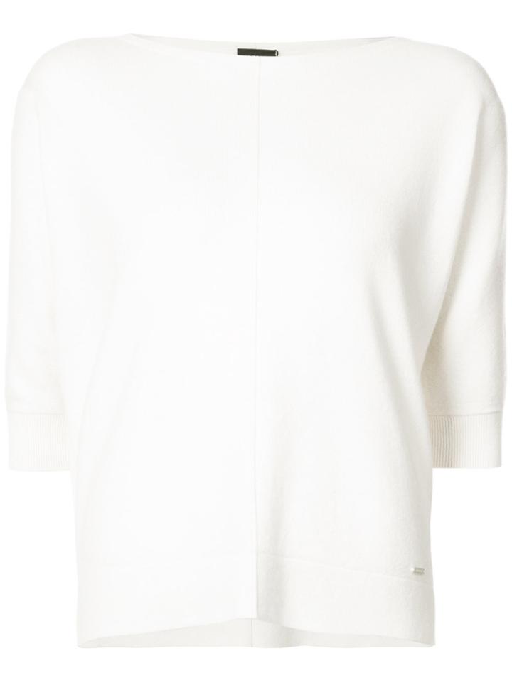 Akris Boat Neck Fine Knit Top - Nude & Neutrals