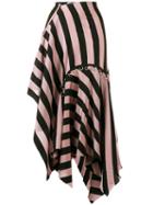 Marques'almeida Asymmetrical Striped Skirt - Pink