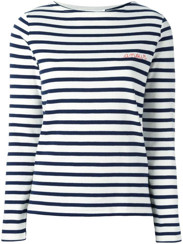 Maison Labiche Striped Jumper, Women's, Size: Large, Blue, Cotton