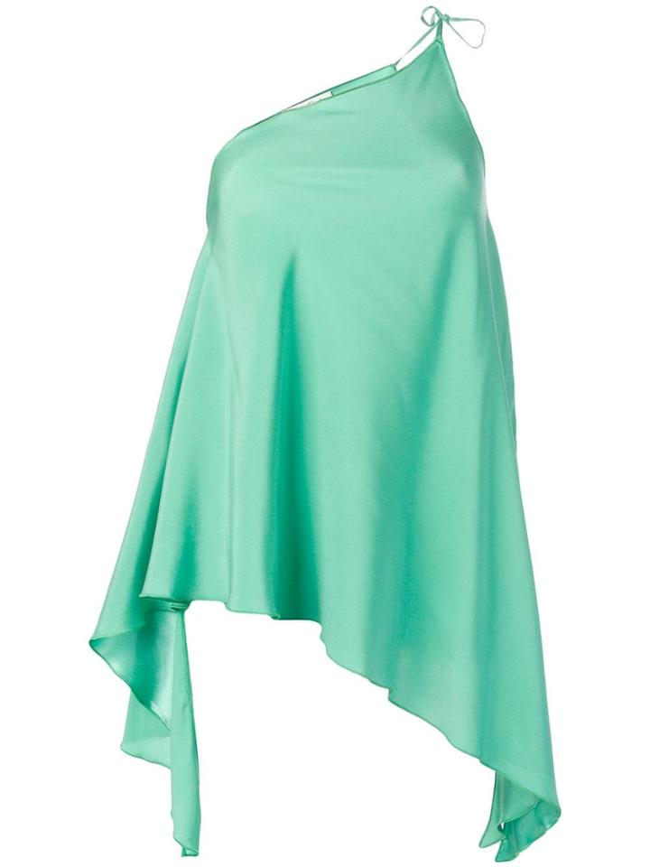 Danielapi One Shoulder Draped Top - Green