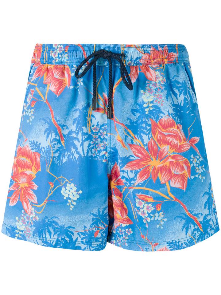 Etro - Floral Print Swim Shorts - Men - Nylon - S, Blue, Nylon