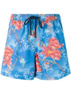 Etro - Floral Print Swim Shorts - Men - Nylon - S, Blue, Nylon