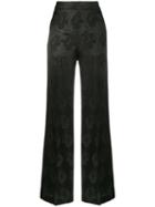 Etro - Floral Printed Wide Leg Trousers - Women - Silk - 40, Black, Silk