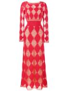Missoni Diamond Knitted Maxi Dress - Red