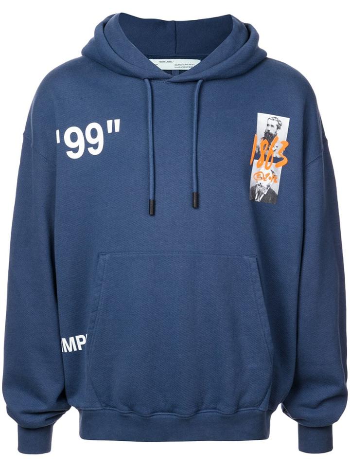 Off-white Hooded Sweatshirt - Blue
