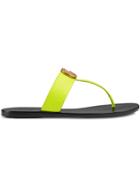 Gucci Leather Thong Sandal With Double G - Yellow