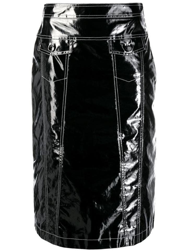 Moschino Pre-owned 2000's Varnished Knee-length Skirt - Black