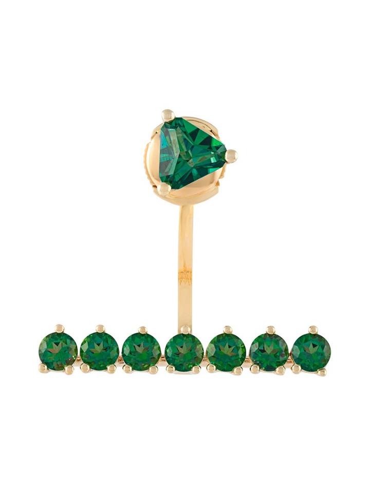 Delfina Delettrez Vein Earring, Women's, Green, 9kt Gold/topaz