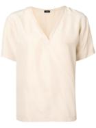 Joseph V-neck Shortsleeved Blouse - Neutrals