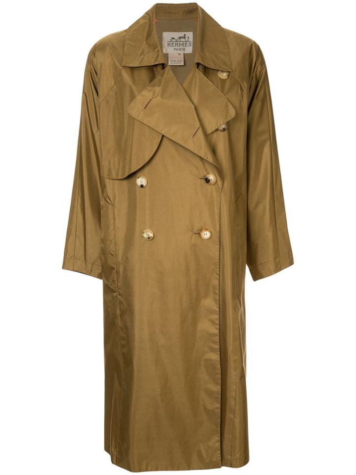 Hermès Pre-owned Long Sleeve Rain Coat - Brown