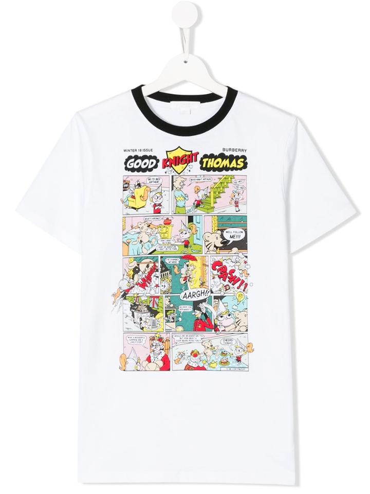 Burberry Kids Good Knight Thomas Comic T-shirt - White