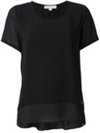 Michael Michael Kors Back Slit Layered T-shirt, Women's, Size: Small, Blue, Polyester