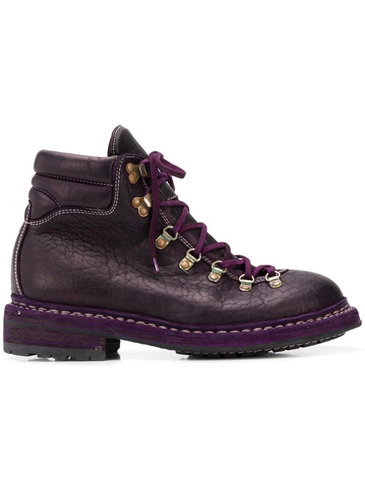 Guidi Guidi 19bison Cv42t Purple Leather/fur/exotic Skins->leather