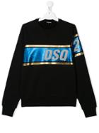 Dsquared2 Kids Teen Metallic Logo Print Sweatshirt - Black
