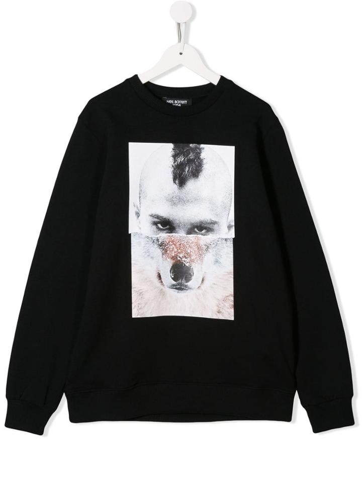 Neil Barrett Kids Teen Graphic Print Sweatshirt - Black