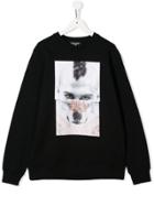 Neil Barrett Kids Teen Graphic Print Sweatshirt - Black