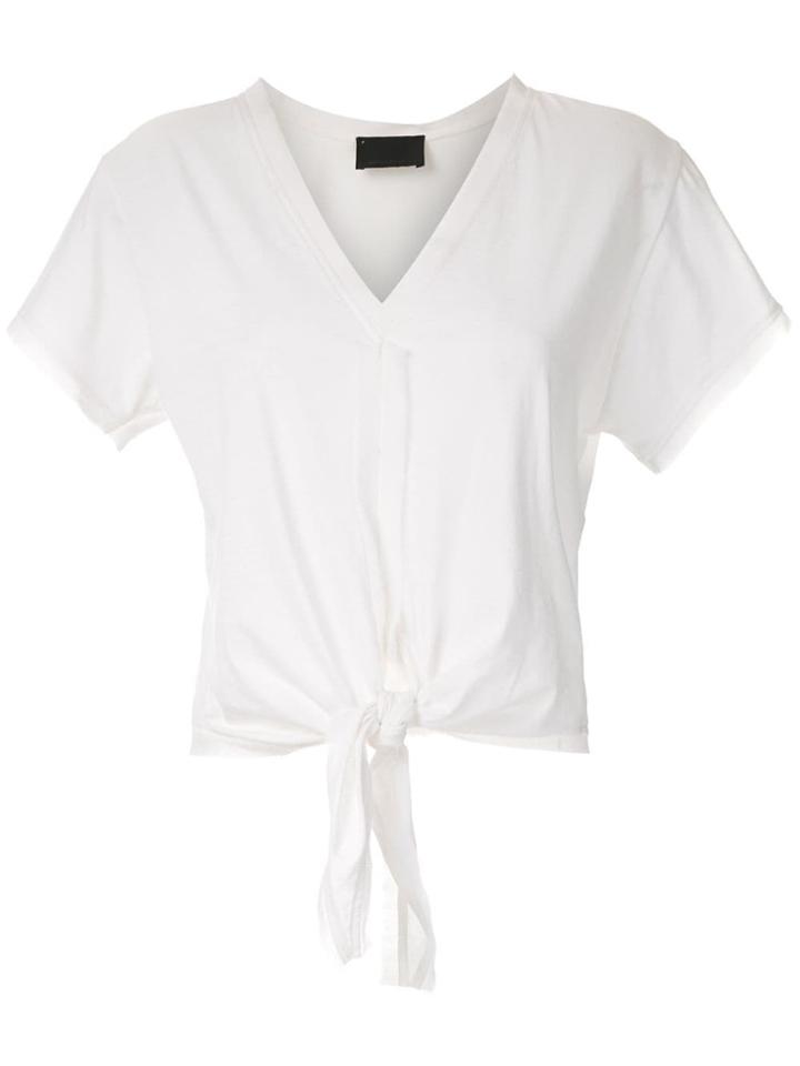 Andrea Bogosian Front Tie T-shirt - White
