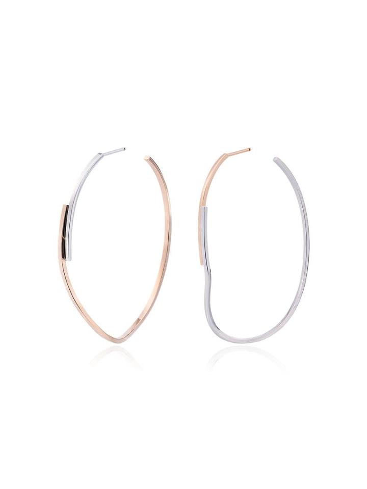 Kova Rose And White Gold Hoop Earrings - Pink