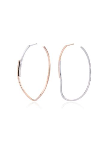 Kova Rose And White Gold Hoop Earrings - Pink