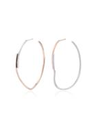 Kova Rose And White Gold Hoop Earrings - Pink