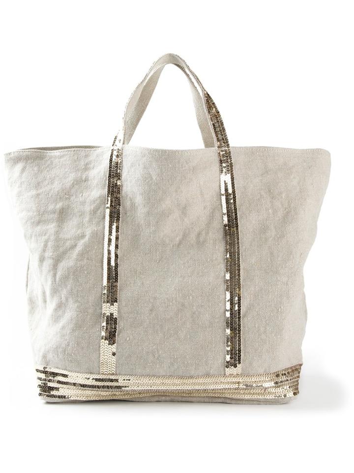 Vanessa Bruno Sequin Embellished Tote - Nude & Neutrals