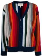 The Great. Striped Open Front Cardigan - Blue