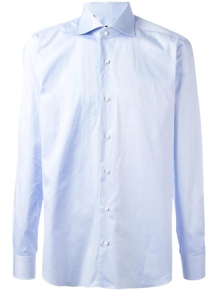 Barba Classic Button Down Shirt, Men's, Size: 39, Blue, Cotton