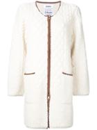 Coohem Pile Aran Knit Coat - White