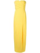 Aidan Mattox Draped Front Bandeau Gown - Yellow
