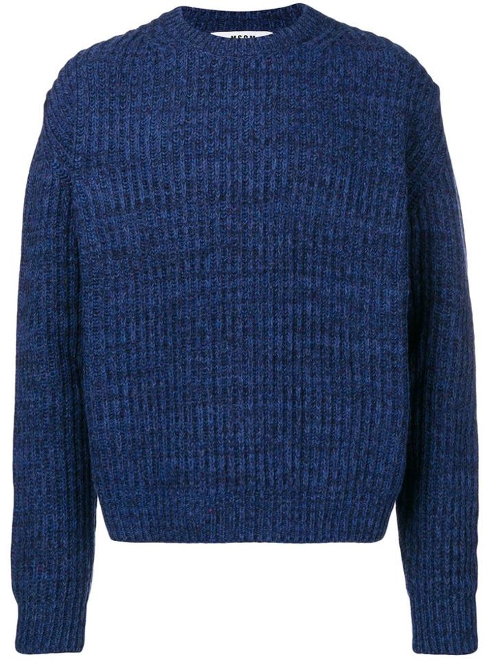 Msgm Chunky Mesh Knit Sweater - Blue