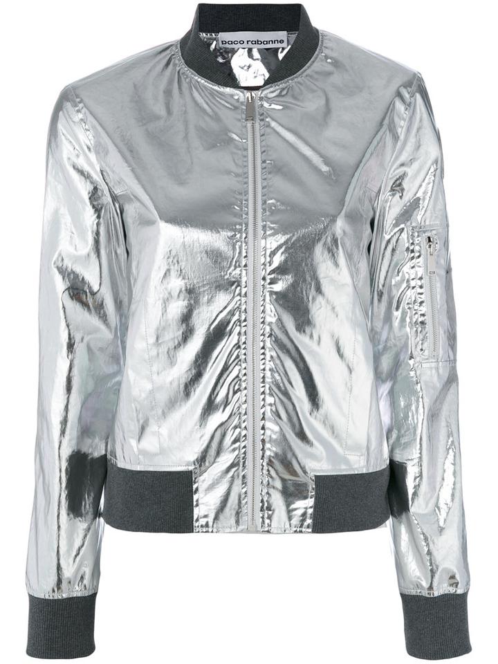 Paco Rabanne - Metallic Bomber Jacket - Women - Cotton/polyurethane/cupro/viscose - 38, Grey, Cotton/polyurethane/cupro/viscose
