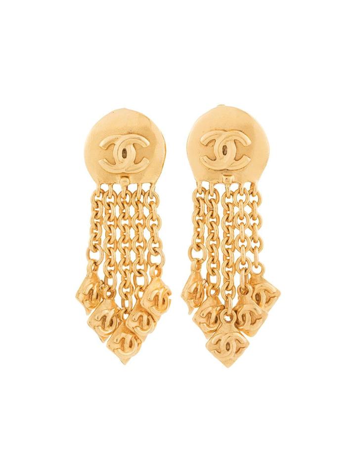 Chanel Vintage Cc Earrings - Gold