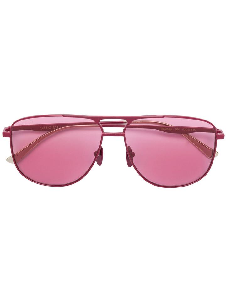 Gucci Eyewear Aviator Frame Sunglasses - Pink