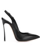 Casadei Blade Slingback Pumps, Women's, Size: 38, Black, Leather