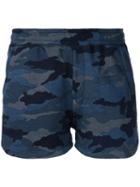 Loveless - Camouflage Print Shorts - Women - Cotton - 36, Blue, Cotton