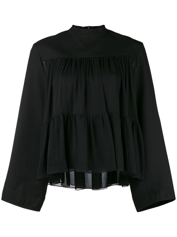 Chloé Pleated Blouse - Black