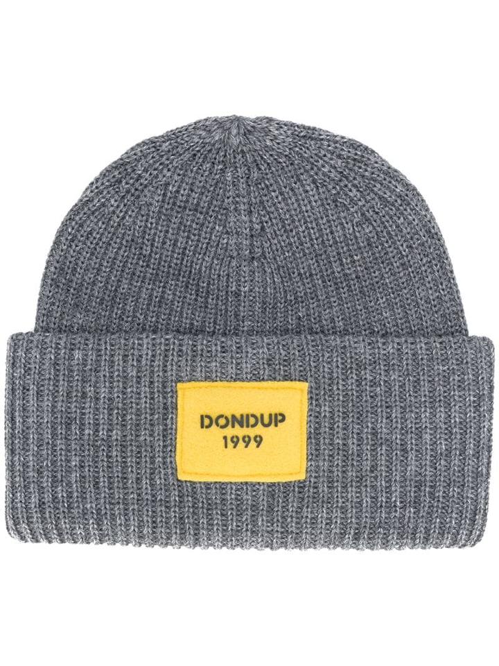 Dondup Wool Ribbed Beanie Hat - Grey