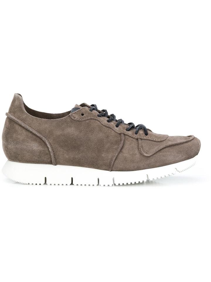 Buttero Stitched Panel Runner Sneakers - Brown