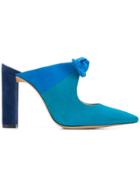Alexandre Birman Bow Pointed Mules - Blue