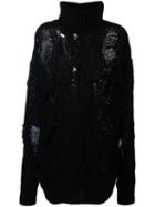 Faith Connexion Distressed Oversized Sweater, Women's, Size: Xs, Black, Wool/acrylic