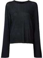 The Row Bell Sleeve T-shirt, Women's, Size: Small, Black, Viscose/nylon