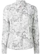 Ps By Paul Smith Cactus Sketch Print Shirt, Women's, Size: 44, White, Cotton