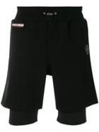 Plein Sport Layered Tiger Tech Shorts - Black
