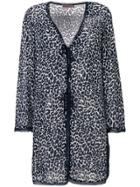 Tory Burch Lightweight Leopard Print Cardigan - Blue