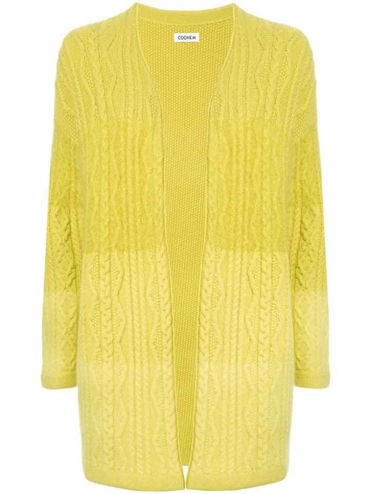 Coohem Open-front Fitted Cardigan - Yellow & Orange